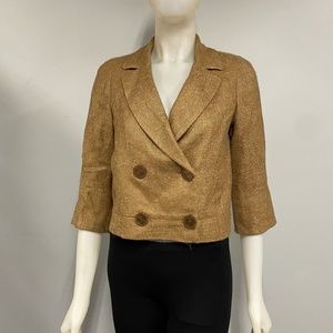 Talbots Brown Tweed Crop Blazer Jacket 2P